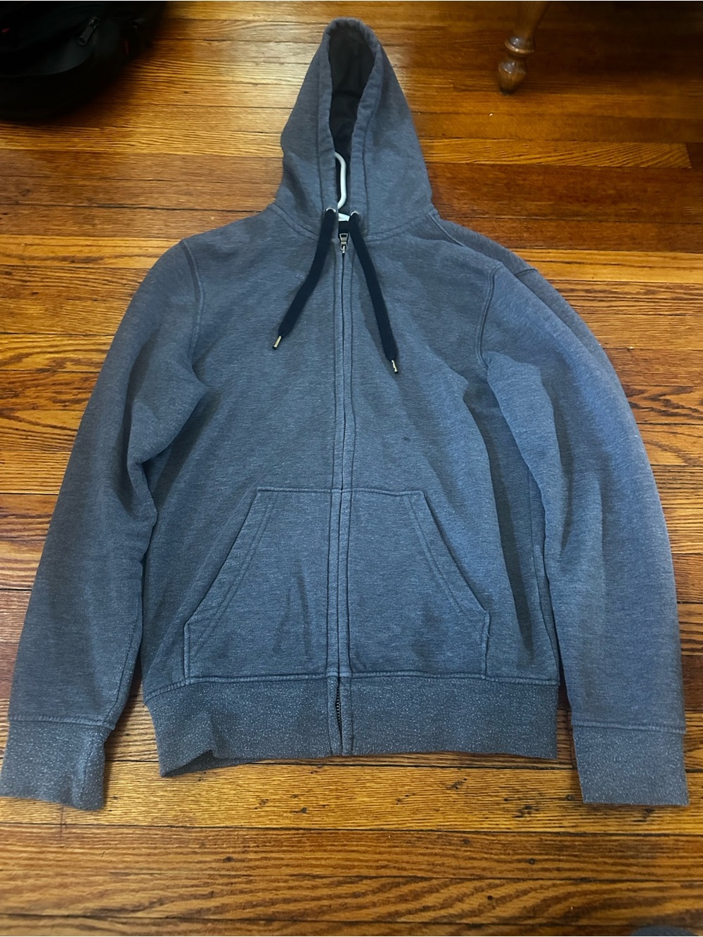 H&M Men's Heather Gray Full-Zip Hooded Sweatshirt